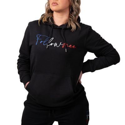FOLLOW ME - Juv-56 Sweat Noir FollowMee Bleu-Blanc-Rouge