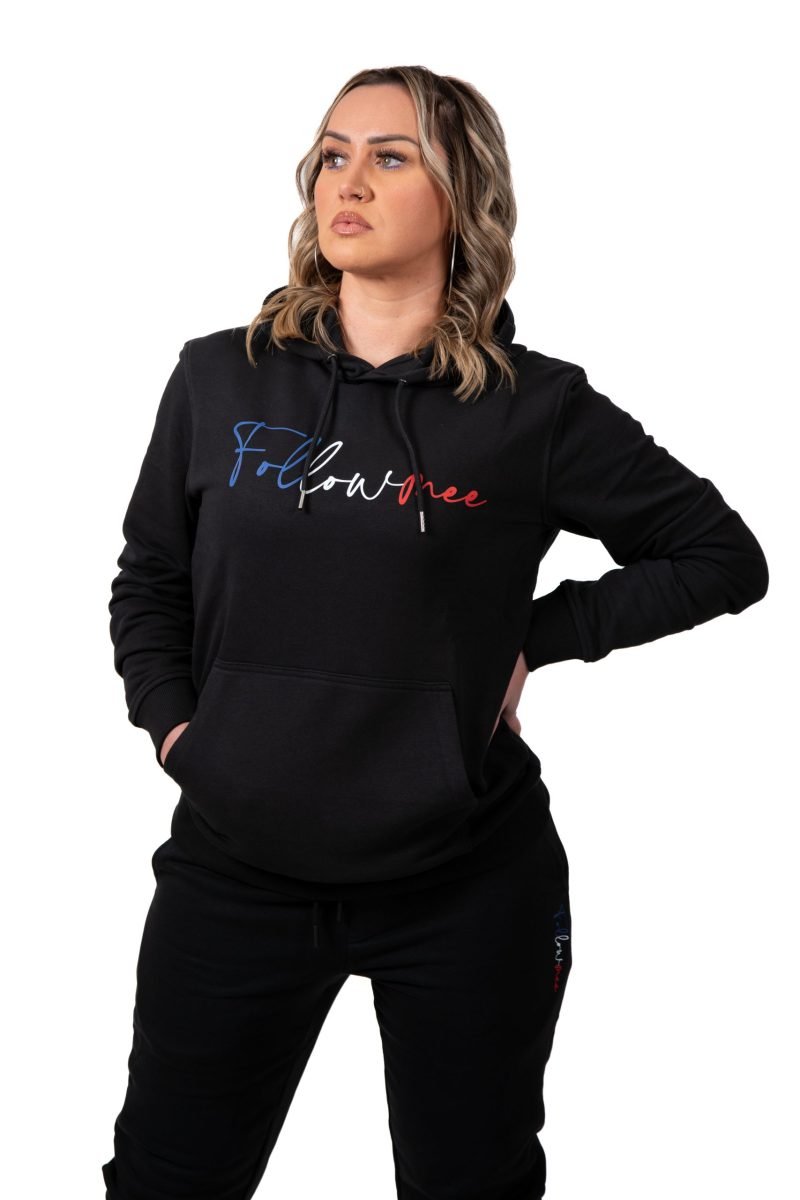 FOLLOW ME - Juv-56 Sweat Noir FollowMee Bleu-Blanc-Rouge
