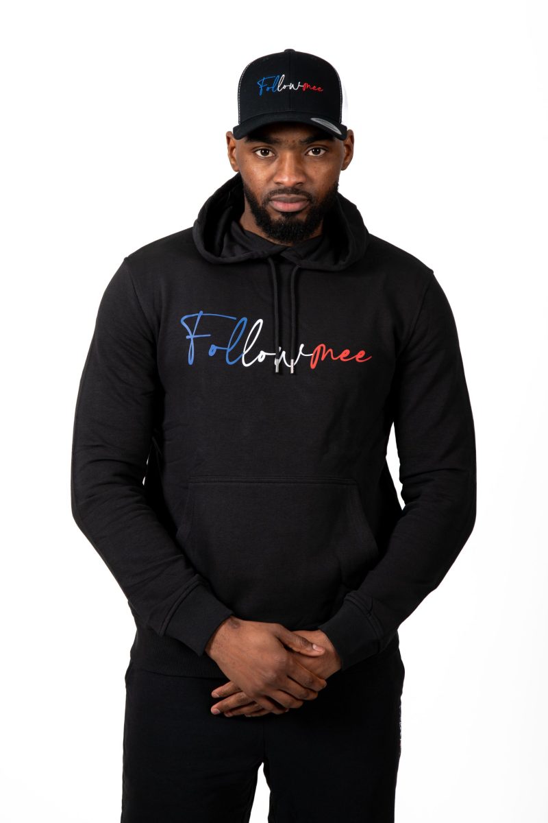 FOLLOW ME - Juv-79 Sweat Noir FollowMee Bleu-Blanc-Rouge